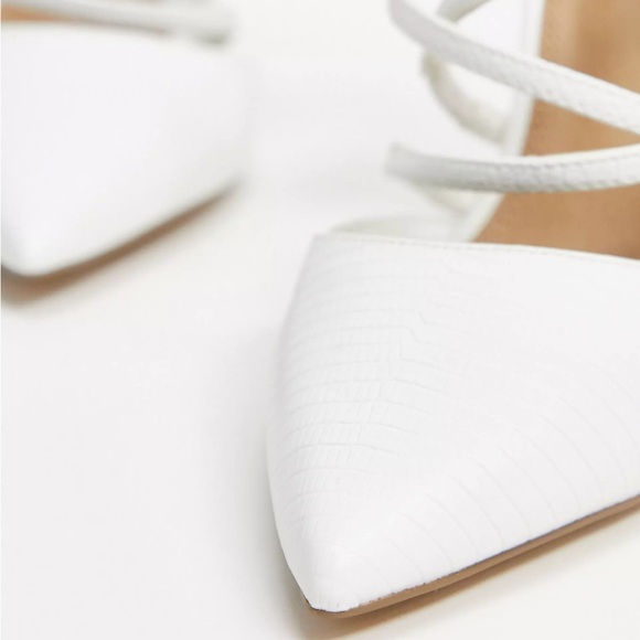 ASOS DESIGN Pick Me Up high block heels in white lizard - Picture 3 of 6